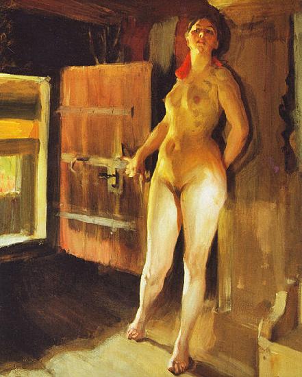 Anders Zorn Girl in the Loft oil painting image